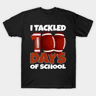 Football 100th Day  I Tackled 100 Days Of School Boys T-Shirt